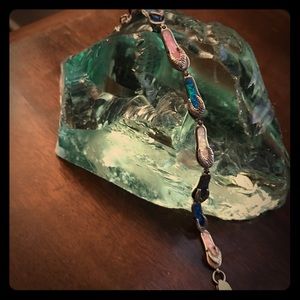 9” multicolored opal sandal bracelet. 925 silver